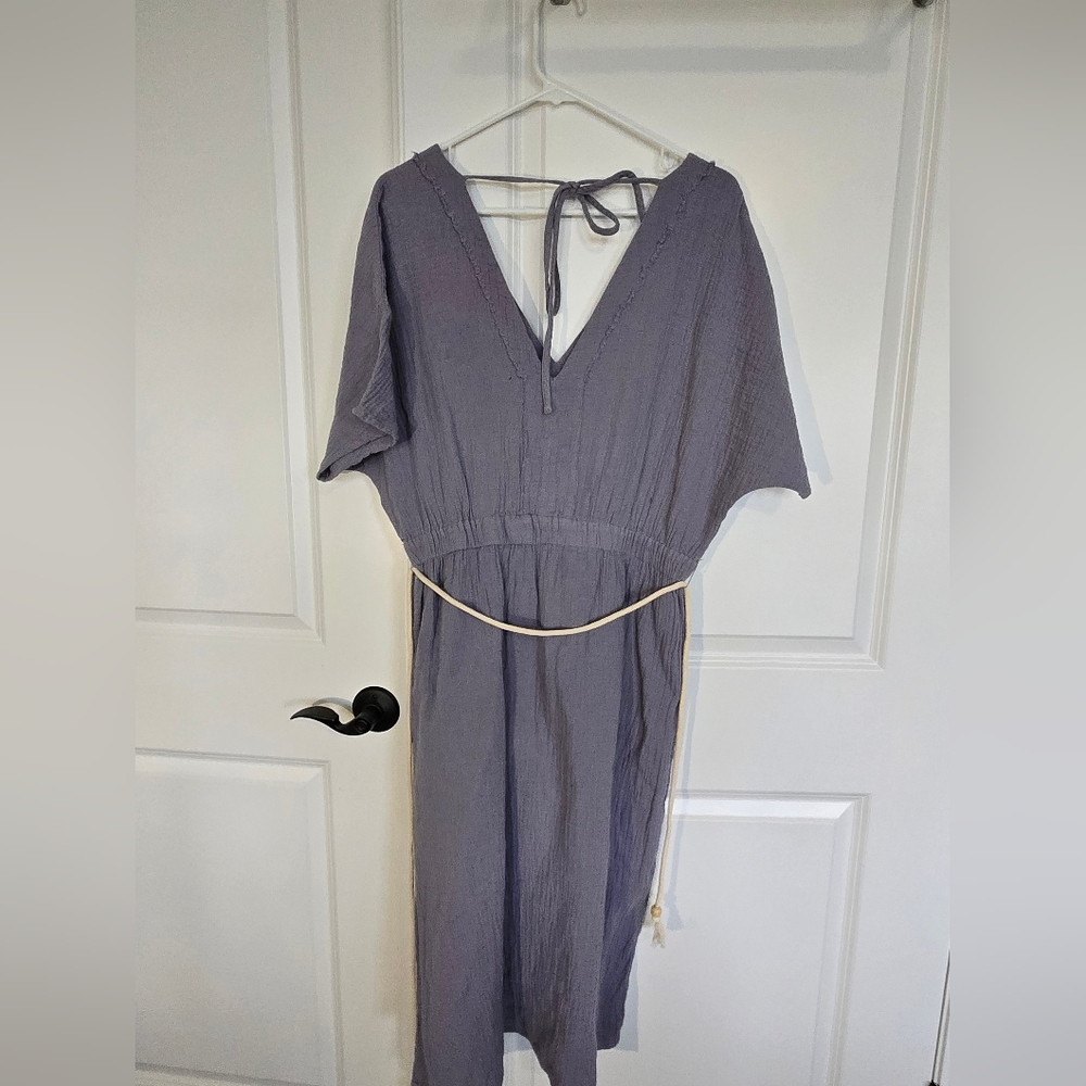 NWT very j midi dress blue gray